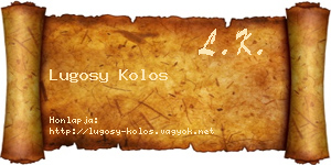 Lugosy Kolos névjegykártya