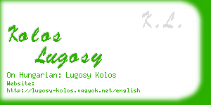 kolos lugosy business card